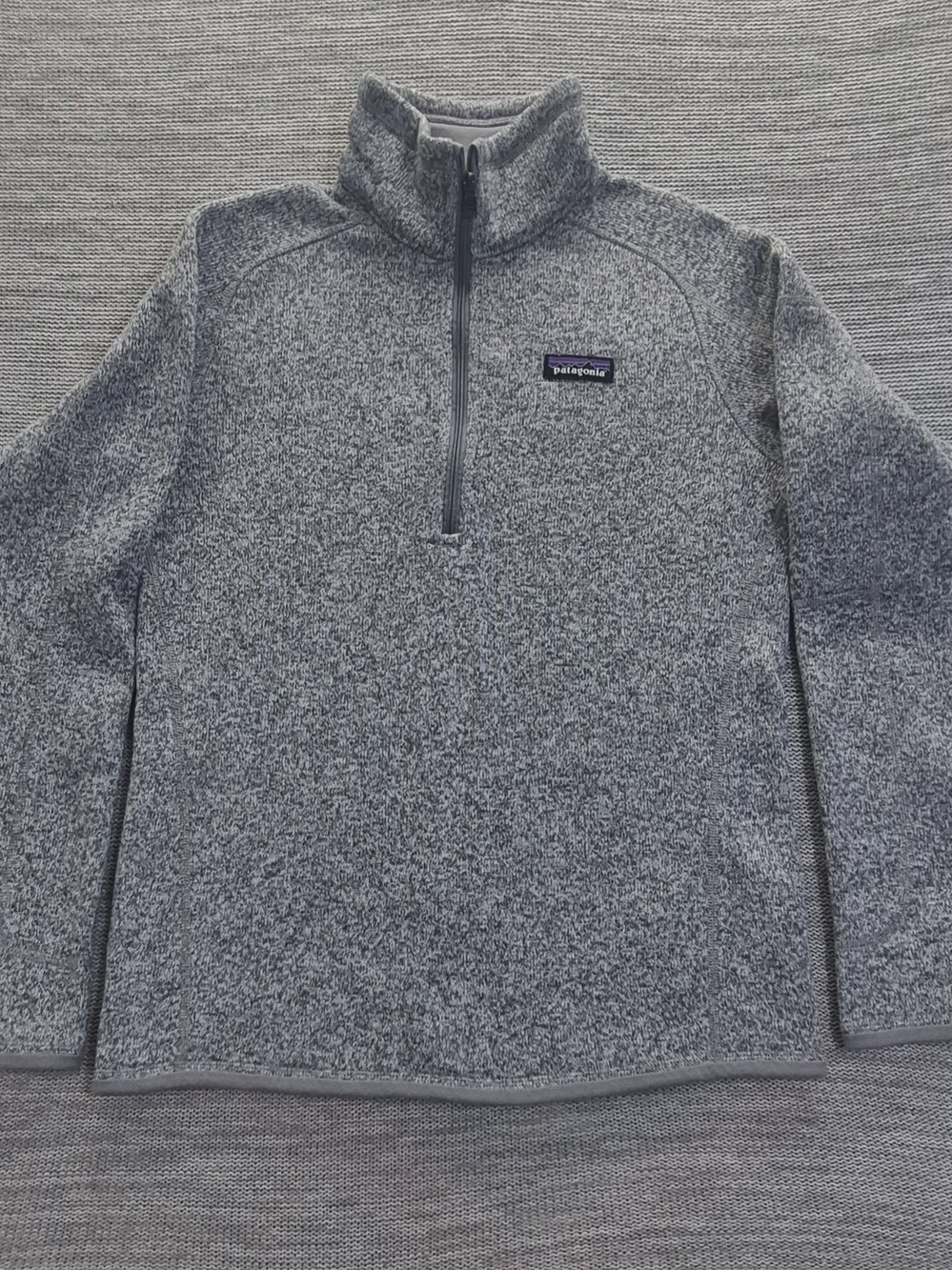 Patagonia Young Gray Quarter-Zip Fleece Pullover Size M
